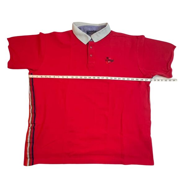 Coogi Polo Mens 4X Red Embroidered Retro Preppy Golf Short Sleeve Hip Hop Shirt - Picture 3 of 13